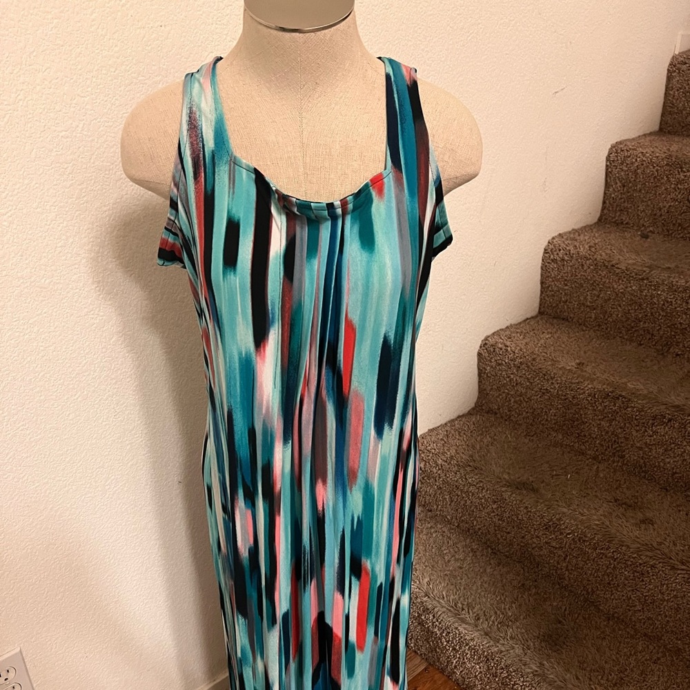 👗 Long Turquoise Dress